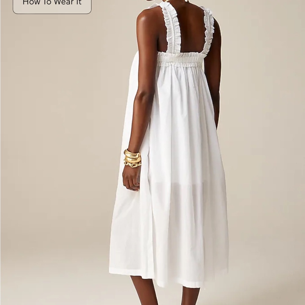 J. Crew cotton voile ruffle-trim shift dress size large - Picture 4 of 12